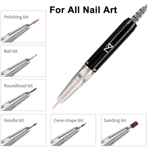 M - Max Brushless Motor Nail Drill Handpiece Only - 35K RPM | Machine Not Included | Compatible with M Brushless Nail Drill System (Handpiece - Black) - size: Handpiece - Black