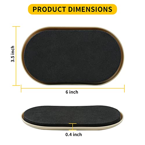 new space Oval Furniture Sliders, 8pcs 3 1/2" x 6" - Reusable Sliders for Carpet, Heavy-Duty Movers - Easily Move & Protect Furniture & Carpet - color: Beige (for Carpet)