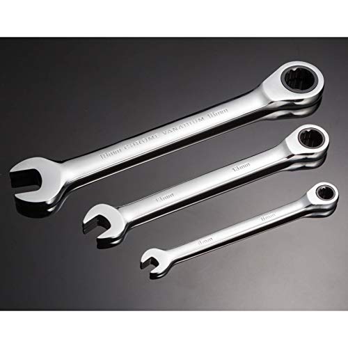 Qnkaa Ratchet Spanner Set 12 Piece Metric Sizes 8mm to 19mm