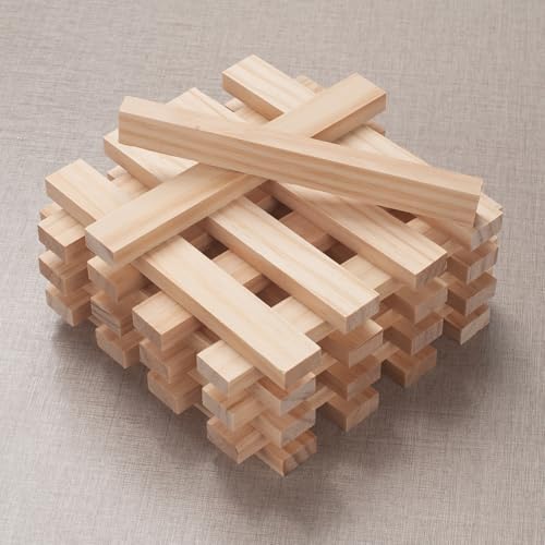 Wood Strips Slats Wooden Sticks for Crafts 3/8" × 3/4" × 6", 30 PCS Wood Planks Trim for Wall, Square Wooden Dowels for Crafts, Flat Lumber Boards Pieces for Crafting, Woodworking, Model Making - size: 3/8x3/4x6 in - 30PCS