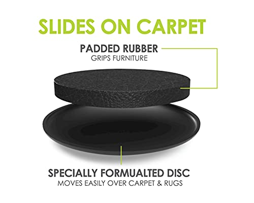 Slipstick GorillaSliders 2-1/4 Inch Round Furniture Sliders for Carpet & Rugs (16 Pack) Premium Reusable Furniture Movers for Sliding Furniture Easily, Plastic Slider Feet Coasters - size: 2-1/4" Round (For Carpet & Rugs)
