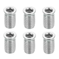 MECCANIXITY 6Pcs Threaded Inserts Nuts, M6x20mm Hex Socket Drive Nut Inserts for Wood - 304 Stainless Steel Screws Furniture Screw in Nuts Bolt Fastener Connector Wood - size: M6x20mm