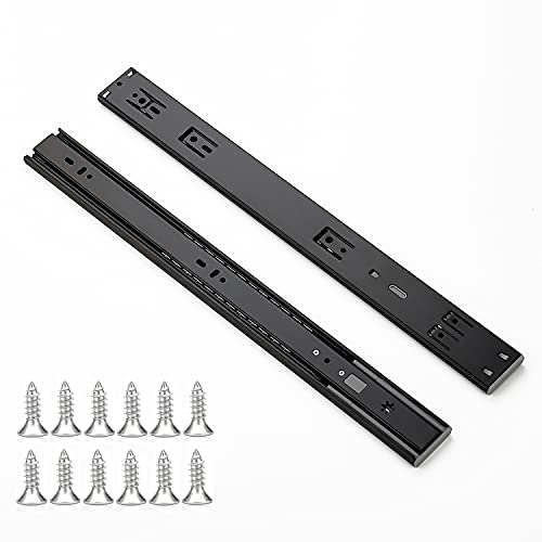 Ravinte Matte Black Soft Close Drawer Slides 18 Inch 1 Pairs 2 Pack - color: Black, size: 18 Inch
