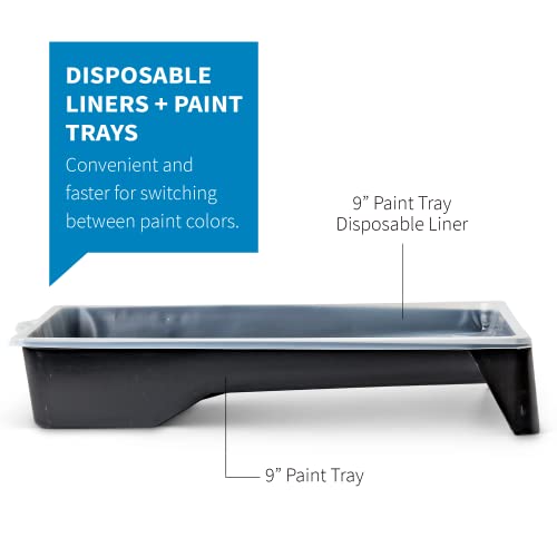 PD 9 Inch Paint Roller Tray and Liner Bundle, 12-Pack, Deep Pocket - color: Bundle (Mixed) – 12 Pack, size: 9-inch
