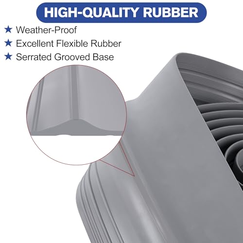 ToLanbbt 16.5Ft/5M Universal Garage Threshold Seal Strip with 300ml Black Adhesives, Garage Door Bottom Weatherproof Strip Rubber DIY Weather Stripping Replacement (Grey) - color: Gray, size: 16.5 Ft (incl. 2 adhesives)