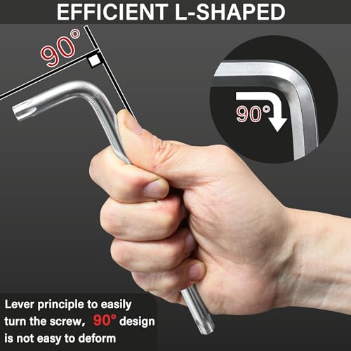 HAUTMEC Torx Allen Wrench Set, 9PCS Star Allen Key Set, T10-T50 Star Allan Wrench Sets, CR-V Steel, Drilled Tips for Tamper Resistant Fasteners, HT0222-SS - style: 9 PCS Star Key