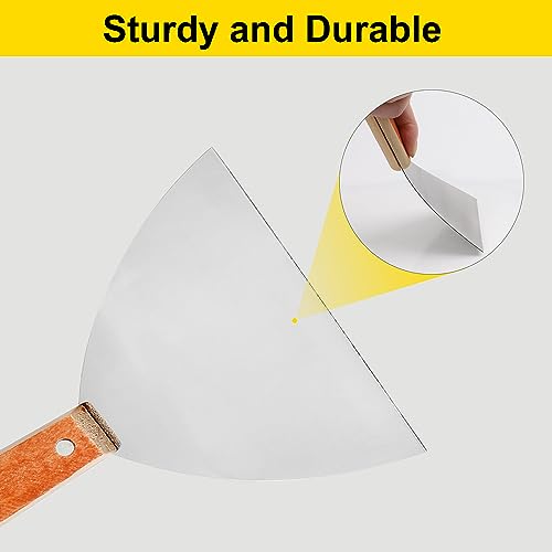 Utoolmart 2Pcs Putty Knife, 6 Inch Carbon steel Stiff Putty Knives, Spackle Knife, Paint Scraper, Scraper Tool with Wooden Handle for Taping Paint Wall Floor Tile | Stiff Blade, Sharp Scrapes Adhesive, Spackle Knife, Paint Scraper, Scraper Tool for Taping