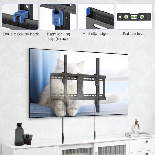 Suptek Tilt TV Wall Mount Bracket for Most 42-90 inch TV, Universal Mount with Max 800x400mm VESA and 154lbs Loading Capacity, Fits Studs 16” 18“ 24" Apart, Low Profile with Bubble Level (MT5084) - size: 42"-90" TV - for wood studs up to 24"