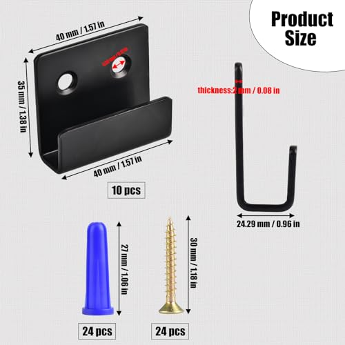 10 Pack Tile Display Wall Hanger Stainless Steel U Brackets with Screws Mirror Hanging Kit Heavy Duty Picture Hooks Tile Hanger for Large Mirrors, Picture Frame Ceramic Wall Display, Large - size: Large