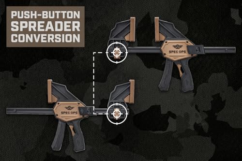 Spec Ops Tools Bar Clamps for Woodworking, Medium and Large One-Handed Trigger Clamp and Spreader Set, Heavy Duty, Mixed Pack of 4 - size: Mixed Pack of 4