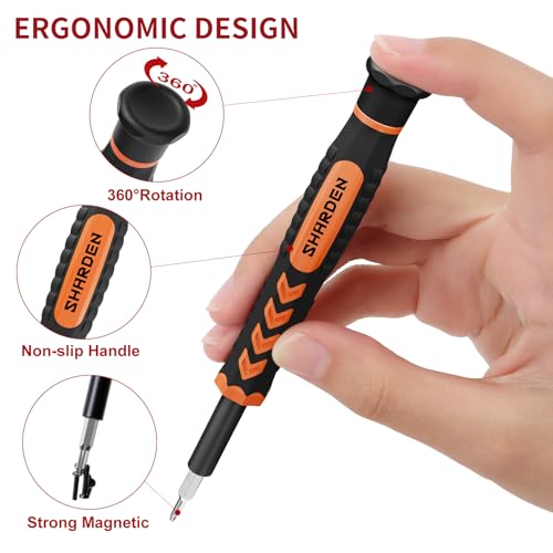 SHARDEN 59 in 1 Small Magnetic Precision Screwdriver Set With Case - color: Orange
