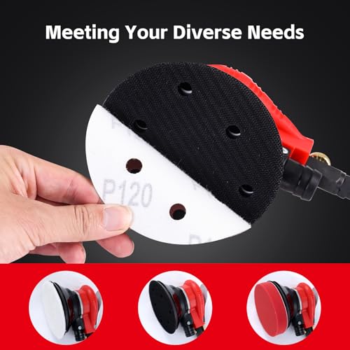 Autolock Air Random Orbital Sander with Extra 5"&6" Backing Plate 1pcs - size: 5/6 Inch