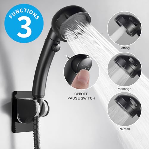 KAIYING RV & Camper High Pressure Handheld Shower Head with Pause Button - color: Black