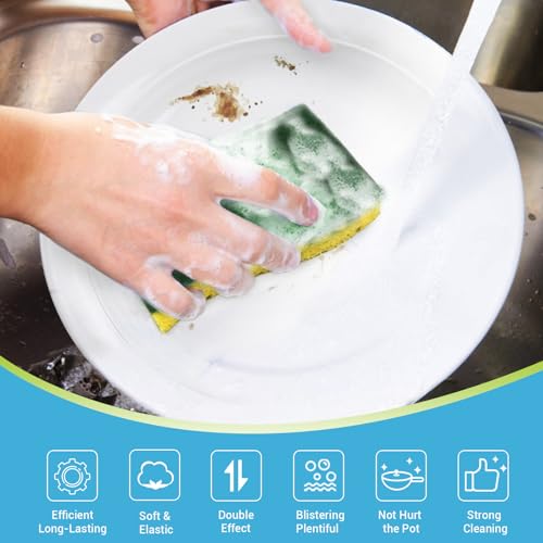 AIDEA Sponges Kitchen-12Count, Heavy Duty Scrub Sponge, Dish Sponges - color: Green