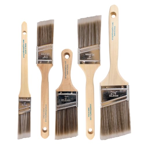 Vermeer Angled Paint Brushes, 1-2.5 Inch Paint Brush Set for Trim, 5 Pc