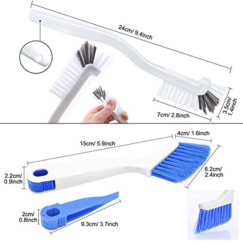 2 Pcs Cleaning Brush Small Scrub Brush for Cleaning Sink Bathroom Kitchen Edge Corner Grout Household Use with Handle