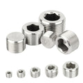 20 PCS 304 Stainless Steel Pipe Plug Socket Set, 1/8" 1/4" 3/8" 1/2" 3/4" NPT Male Plug, 5 Size Internal Hex Head Pipe Fitting Kit for Leak