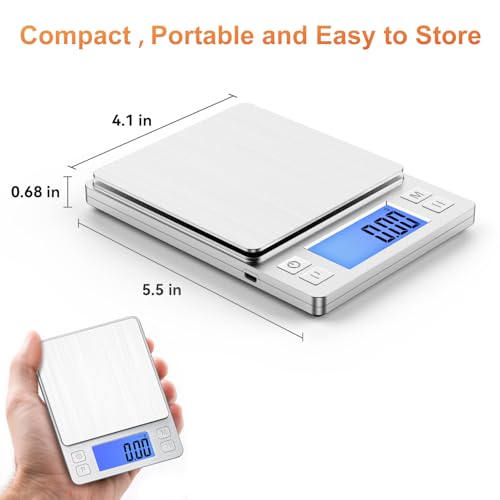BOMATA 0.01g Small Digital Gram Scale, Upgraded 1kg Jewelry Scale - size: 0.01g/1kg Silver