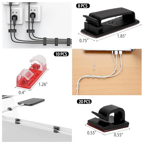 NORIX Cable Management Kit, 600 PCS Cord Organizer Set for Desk, TV & PC