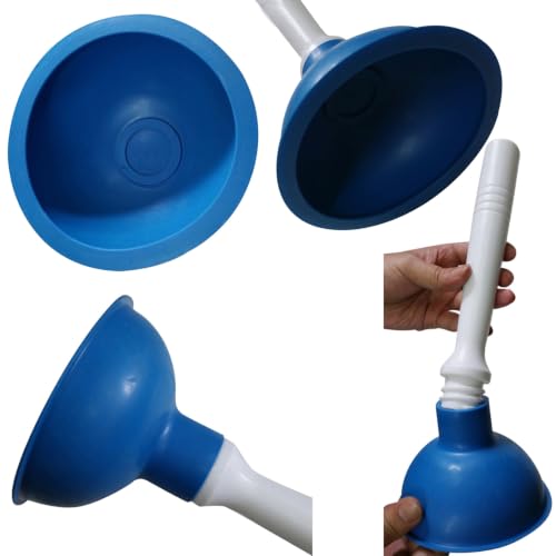 Drain Plunger, Mini Sink Unclogger, Small 4-Inch Clog Remover - color: Blue + Green