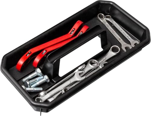 Akro-Mils 14-Inch Plastic Toolbox with Removable Tray, Steel Latch & Padlock Eye, Industrial-Grade Tool Box for Tools, Crafts, First Aid & Hobby Supplies, 14" x 8" x 8", Made in USA, Black (09514) - color: Black, size: 1-Pack