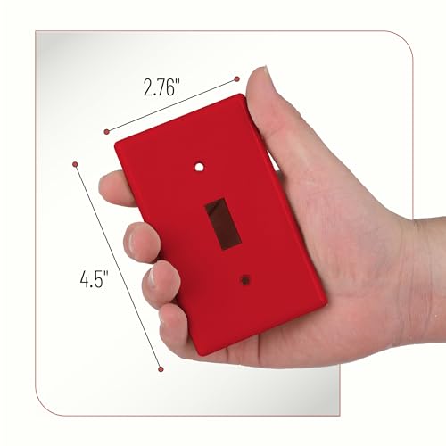 Bates- Light Switch Plates, 10 Pack, Red, Light Switch Cover Plate, Single Switch Plate Cover - color: Red, size: 10 Pack, Standard-Size