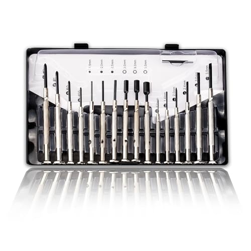 16 PCS Mini Precision Screwdriver Set - Premium Mini Screw Driver Set Kit - 16 Different Sizes of Flat Head Philips for Electronics, Toys, Computer & Watch Repair