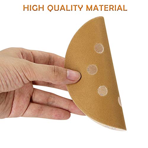 5-Inch 8-Hole Hook and Loop Sanding Discs, Orbital Sander Sandpaper Discs, 100 Pieces Round Sandpaper Set, 220 Grit - size: 220-Grit