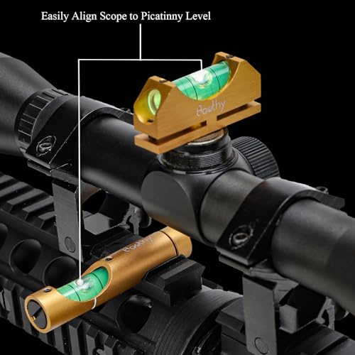 Hawthy Scope Leveling Kit Scope Bubble Level Picatinny Scope Level Magnetic Level Tool Bubble Leveling System - color: Gold