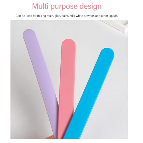 5Pcs Silicone Stir Sticks, Reusable Mixing Stick, Non Stick Silicone Wax Spatulas for Liquid, Paint, Popsicle Stirring Tool (Pink)