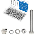1/4x2 Hex Bolts Set, 15Pcs 1/4"-20 Nuts and Bolts Assortment Kit - size: 1/4-20*2 Set