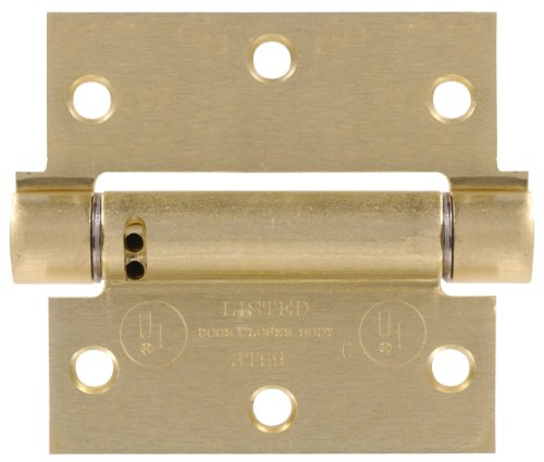 Hardware Essentials 851962 Adjustable Square Corner Satin Brass Spring Hinges 3-1/2"