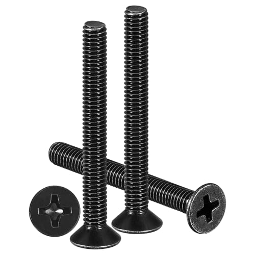 METALLIXITY M3-0.5x25mm Phillips Flat Head Bolts 304 Black 50Pcs - color: Black, size: M3-0.5x25mm