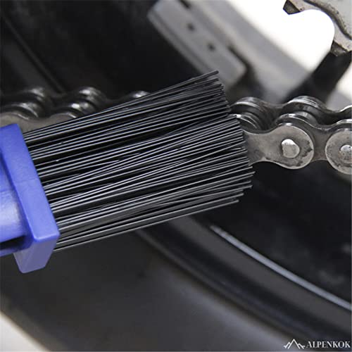 ALPENKOK Motorcycle Chain Brush, 3-Sided, O-Ring Safe, Reinforced PP Handle - size: 1 Count (Pack of 1)
