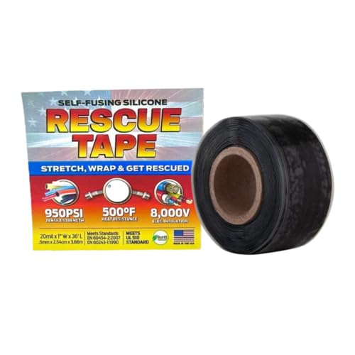 Bond It Rescue Tape, Self-Fusing Silicone Repair Tape, 1 in x 36 ft, Black - color: Black, size: 1" x 36' x 20mil