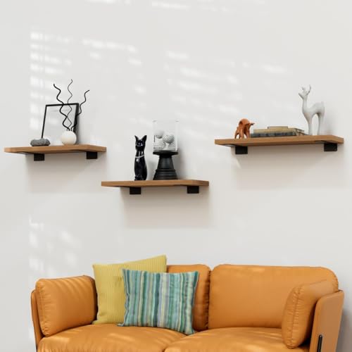 LEOPO 6 inch 6 Pack Floating Shelf Brackets, 1/5" Thick Hidden L Bracket - color: black-6 pack, size: 6 Inch