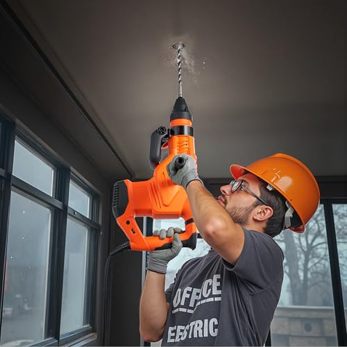 VEVOR 1-3/4" SDS-Max Rotary Hammer Drill, 13Amp Corded Drills, Heavy Duty Chipping Hammers w/Vibration Control & Safety Clutch, Electric Demolition Hammers, Power Tool For Concrete - size: 1-3/4 in