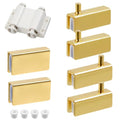 Glass Door Pivot Hinge Glass Door Magnetic Catch with Clamp Set - color: Gold