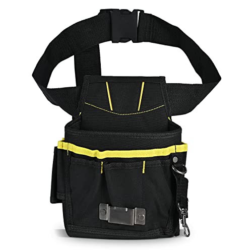 EHDIS Wrapping Tool Pouch with Belt Waist Waterproof Oxford Small Tool Organizer Tool Bag Utility Gadget Tool Holder with Multi Pocket for Car Tools