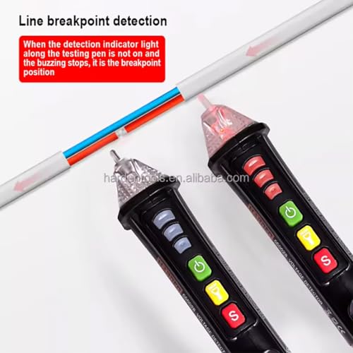 Edward Tools Non-Contact Voltage Detector Pen - 1000V AC Audible + Flashing Alarms - Flashlight - Included Batteries - Sensitivity Adjustment - CE Certified for Electricians/Home Use