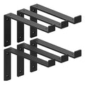 Shelf Brackets 10 Inch Lip Brackets for Shelves, Industrial Forged Steel Floating Shelf Bracket, Heavy Duty Rustic Black Shelf Brackets 6 Pack（9.25‘’） - size: 9.25 inch