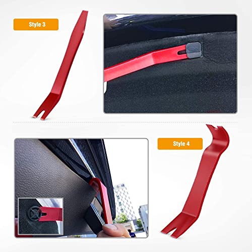 GOOACC 5 PCS Nylon Auto Trim Removal Tool Kit No-Scratch - color: Red, size: 5Pcs