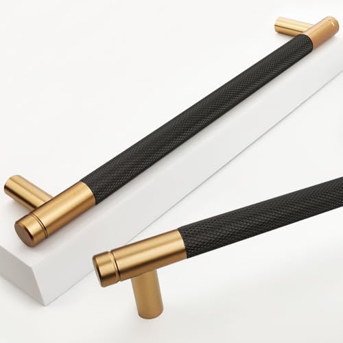 30 Pack 7 1/2 Inch 192 mm Bronze and Black Cabinet Handles Cabinet Pulls Aluminum Handles Knurled Drawer Pulls Oxidation Finish with Diamond Pattern - color: Bronze and Black, size: 7 1/2 Inch
