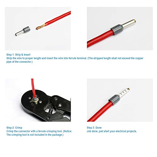 Fidioto Ferrule Crimping Tool Kit, One AWG23-7 (6-4A) Self-Adjustable Ratchet Wire Crimping Tool with 1200PCS Wire Terminals Crimping Connectors Wire End Ferrules - size: 1200 pcs+Crimper