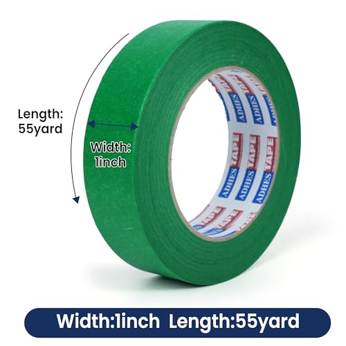 Adhes Green Masking Tape Painters Tape 1 Inch x 55 Yards - size: 1‘’ x 55yds