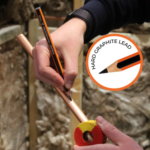 Carpenters Pencils Pack of 5 | Builders Pencil with TriGrip Jumbo Barrel - Construction Pencils Having Hard Lead for Marking Wood, Brick, Concrete & Plasterboard | Work Pencil for Builders - style: Pack of 5