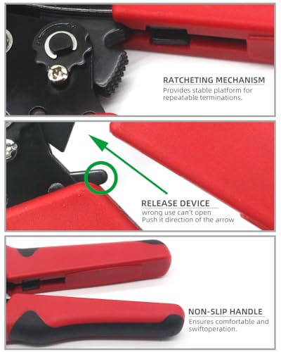 SN-68B Ratcheting Wire Crimping Tools for JST PH 2.0mm, XH 2.5mm, VH 3.96mm, JWPS 4.0mm Pitch, Dupont 2.54mm Pitch, Molex Style AMP JST TYCO Open Barrel Terminals, AWG28-16(0.08-1.5mm²)