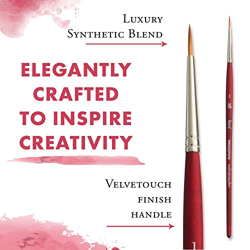 Princeton Velvetouch Round Brush, Synthetic, Short Handle, Size 1, 1 Count - size: Size 1