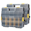 Mayouko Stackable Plastic Toolbox Organizer, Interlocking Small Parts Organizer, Compartment Toolbox for Screw,Nail,Hardware, 2PCS