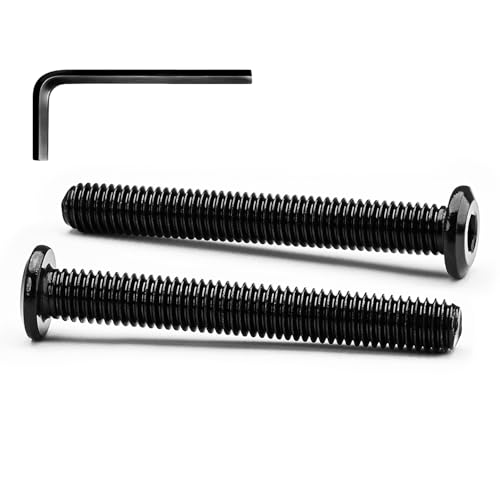 M6 x 60mm Flat Head Hex Socket Cap Screws Furniture Bolts, Stainless Steel 18-8 (304), Black Oxide, Countersunk Connector Screw, Full Thread, 20 PCS (with Hex Spanner) - size: M6 x 60mm